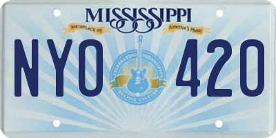 MS license plate NYO420