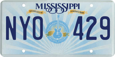MS license plate NYO429