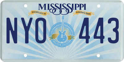 MS license plate NYO443