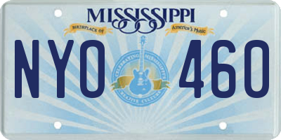 MS license plate NYO460