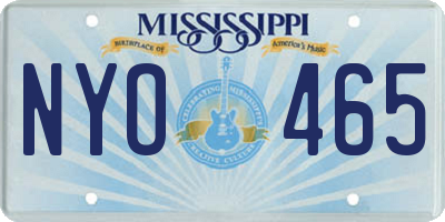 MS license plate NYO465