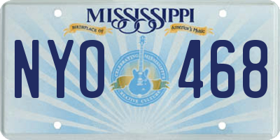 MS license plate NYO468