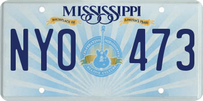 MS license plate NYO473