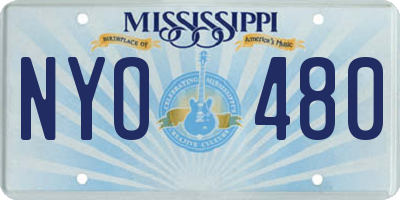 MS license plate NYO480