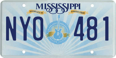 MS license plate NYO481