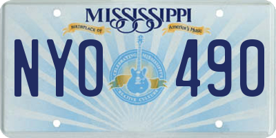 MS license plate NYO490