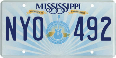 MS license plate NYO492