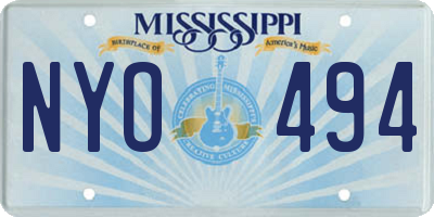 MS license plate NYO494