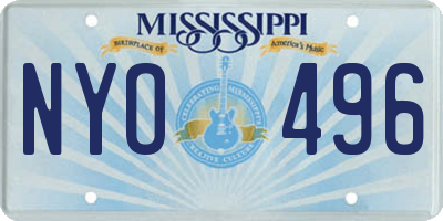 MS license plate NYO496
