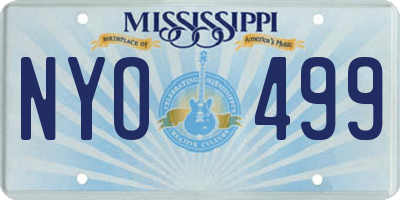 MS license plate NYO499