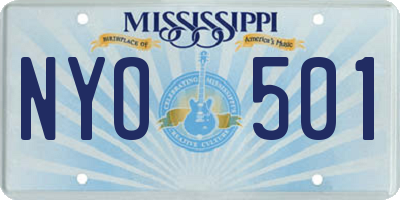 MS license plate NYO501