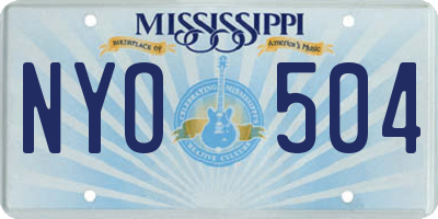 MS license plate NYO504