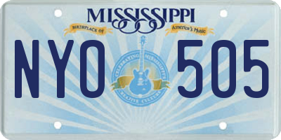 MS license plate NYO505