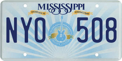 MS license plate NYO508