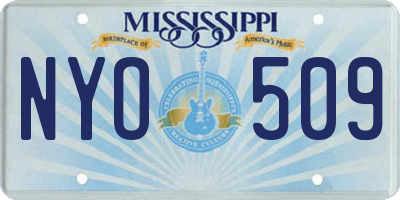 MS license plate NYO509