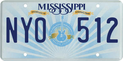 MS license plate NYO512