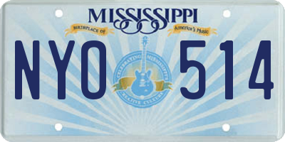 MS license plate NYO514