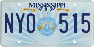 MS license plate NYO515