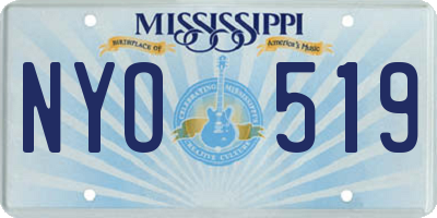 MS license plate NYO519
