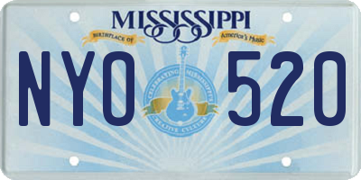 MS license plate NYO520
