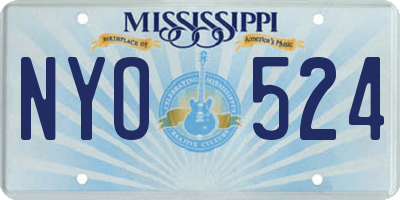 MS license plate NYO524