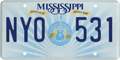 MS license plate NYO531