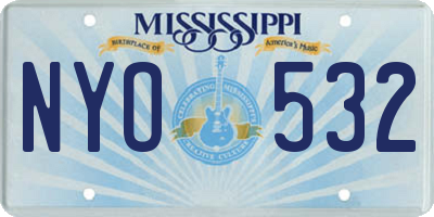MS license plate NYO532
