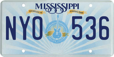 MS license plate NYO536