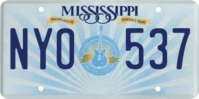 MS license plate NYO537