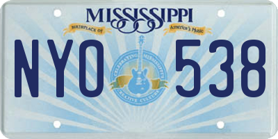 MS license plate NYO538