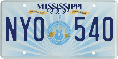 MS license plate NYO540