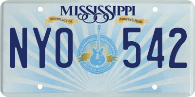 MS license plate NYO542