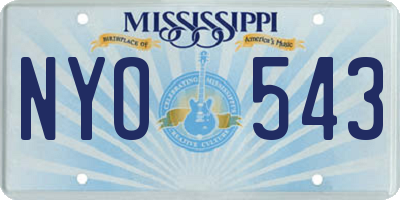 MS license plate NYO543