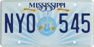 MS license plate NYO545