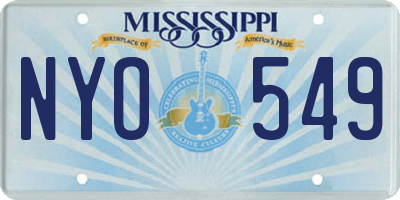 MS license plate NYO549