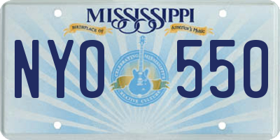 MS license plate NYO550