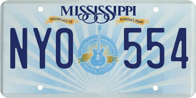 MS license plate NYO554