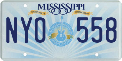 MS license plate NYO558