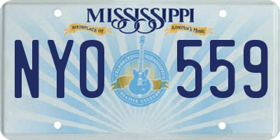 MS license plate NYO559