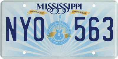 MS license plate NYO563
