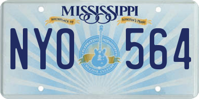 MS license plate NYO564