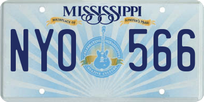 MS license plate NYO566