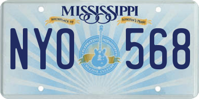 MS license plate NYO568