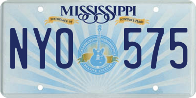 MS license plate NYO575