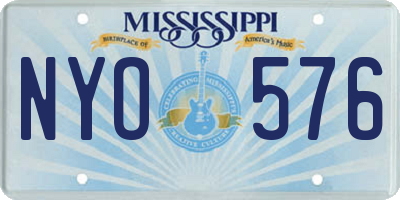 MS license plate NYO576