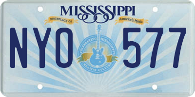 MS license plate NYO577
