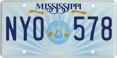 MS license plate NYO578