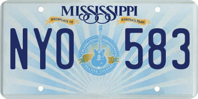 MS license plate NYO583