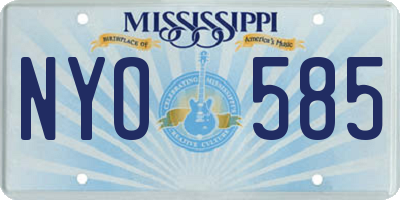 MS license plate NYO585