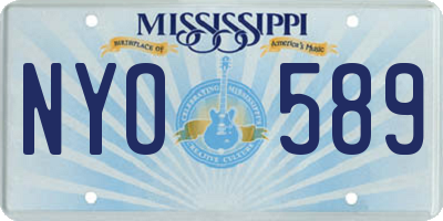 MS license plate NYO589